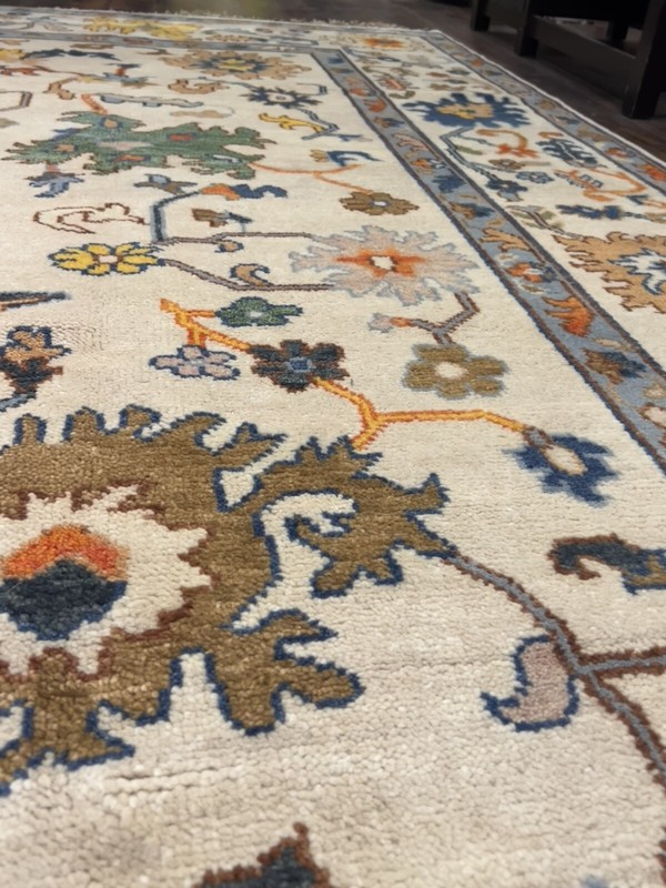 Genuine Hand Knotted Turkish Oushak Heriz Geometric Area Rug Carpet 9’2x11’9”,65 gallery
