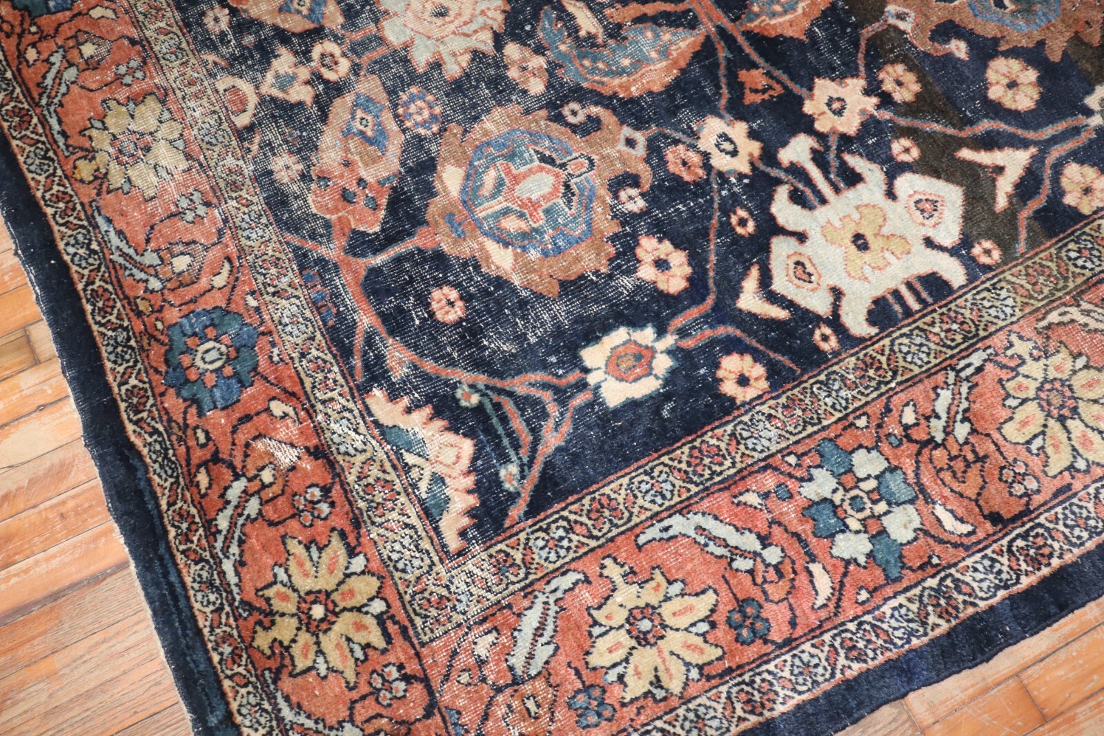 Antique Distressed Mahal Sultanabad Rug 7'3''x10' gallery
