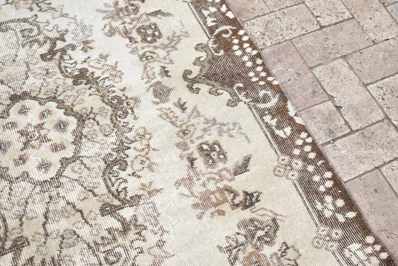 Turkey Rug 46''x85'' Vintage Unique Oushak Soft Color Floral Rug 118x218cm 3x7 gallery