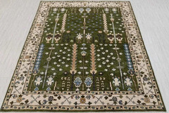 Green Oushak Rugs 4×6 5×8 6×9 7×10 8×10 9×12 10×14 12×15 Hand Knotted Floral Rug