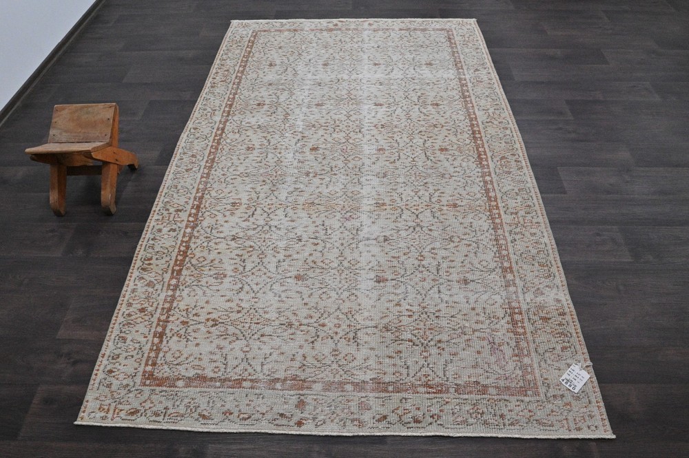 Oushak Turkish Vintage Rug 5x8 Kilim Rug Anatolian Handmade Boho Decor BEIGE