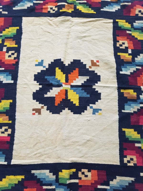 Vintage Handmade Traditional Native American Kilim Floor Rug Carpet 190x125 cm gallery
