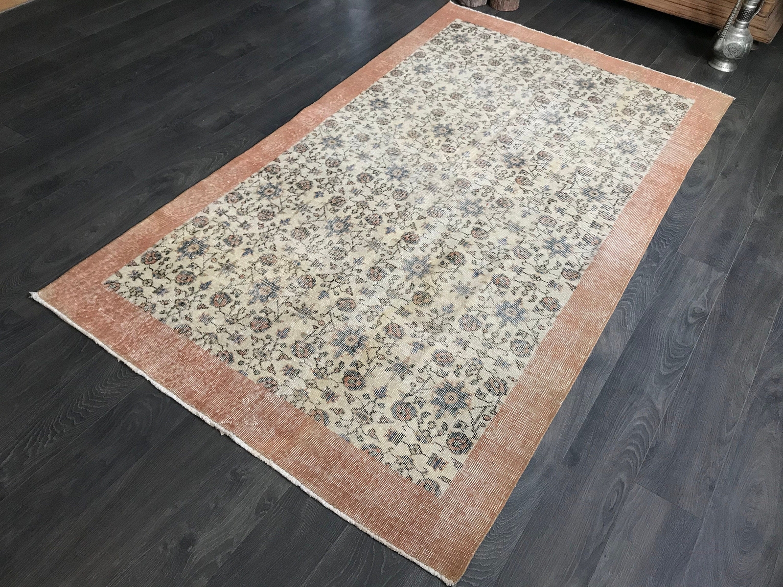 4.5x8.0 Large Vintage Orange Turkish Oushak Rug gallery