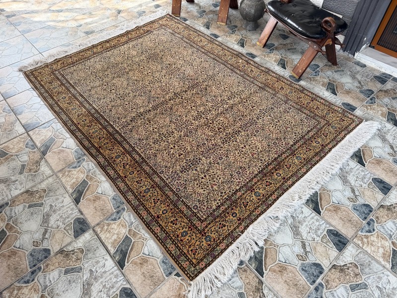 Vintage Oushak Bohemian Rug Handmade Turkish Anatolian Wool Area Accent Rug 5x7 gallery