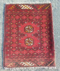Vintage Hand Made Traditional Rug Oriental Wool Multicolor Carpet 65×52 cm