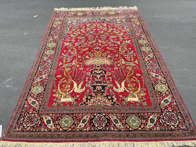 5X7FT EXCEPTIONAL SUPER FINE RUG Ca 1920- 70 RAJ gallery
