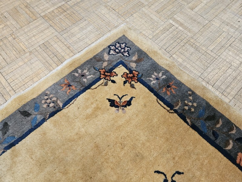 4x6 CHINESE RUG VINTAGE AUBUSSON PEKING DECO AUTHENTIC 100% WOOL ORIENTAL gallery