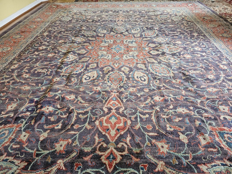 9.8 x 12.10 VINTAGE FINE USHAK RUG CAUCASIAN ANTIQUE SERAPI HERIZ KAZAK gallery