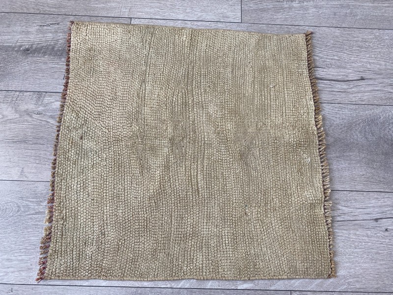 Square rug, Vintage rug, Turkish mini rug, Small rug, Brown rug, 1.7 x 1.7 ft gallery