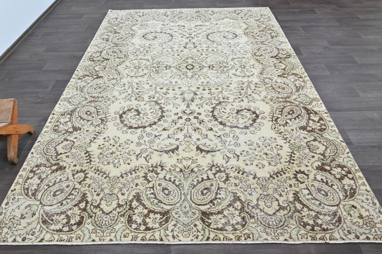 Oushak Turkish Vintage Rug 7x10 Kilim Rug Anatolian Handmade Boho Decor BEIGE gallery