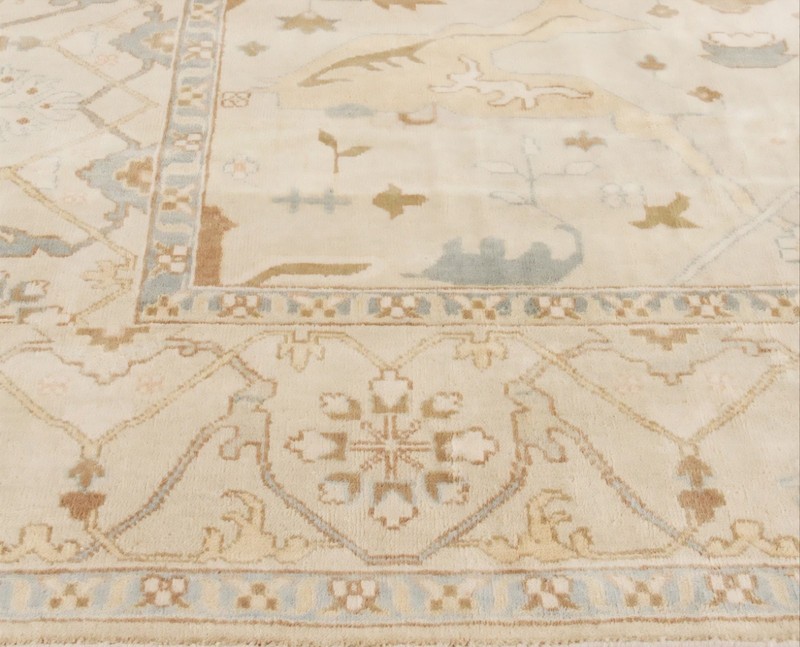 Exquisite Rugs Antique Weave Oushak Beige/Blue/Brown #9492 NEW OPEN BOX! gallery
