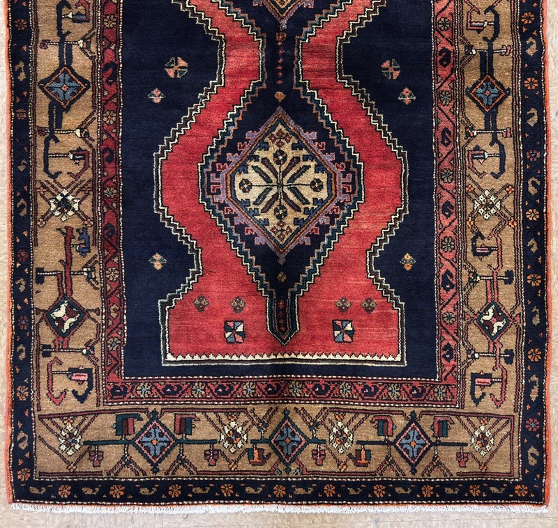 Vintage Hamedan Tribal Rug 5x8 Hand Knotted Wool Oriental Area Carpet Navy Blue gallery