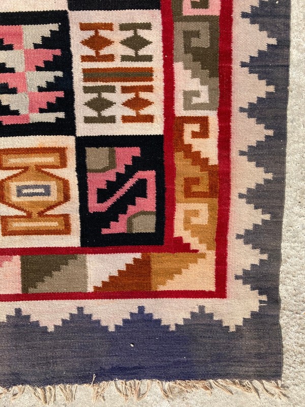 Vintage Traditional Handmade Lovely Tunisian Kilim Floor Rug Carpet 208x163 cm gallery