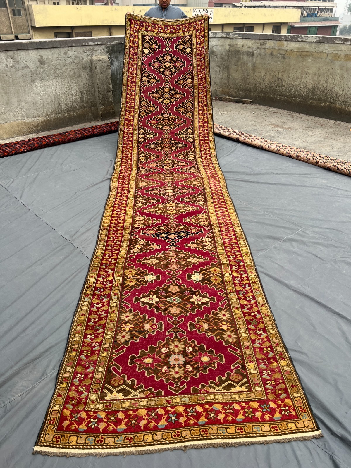 Vintage Hand Knotted Caucasian Kazak Runner 3x16 Handwoven Wool Entryway Rug gallery