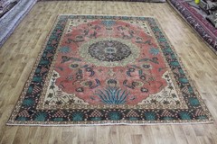 Antique Oriental Khoy Carpet 315 x 245 cm Hand Knotted Wool Rug Floral C1910.