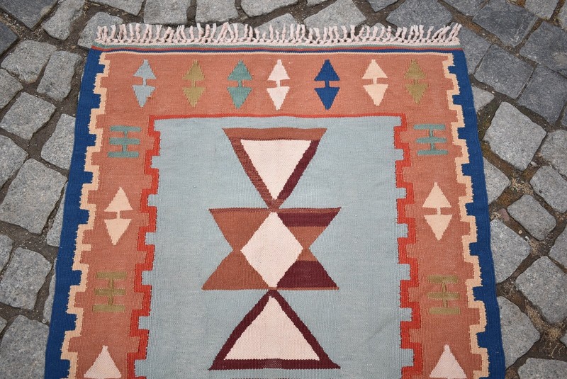 Vintage Turkish Kilim 2'5 x 3'9 ft Anatolian Oushak Wool Kilim Area Small Rug gallery