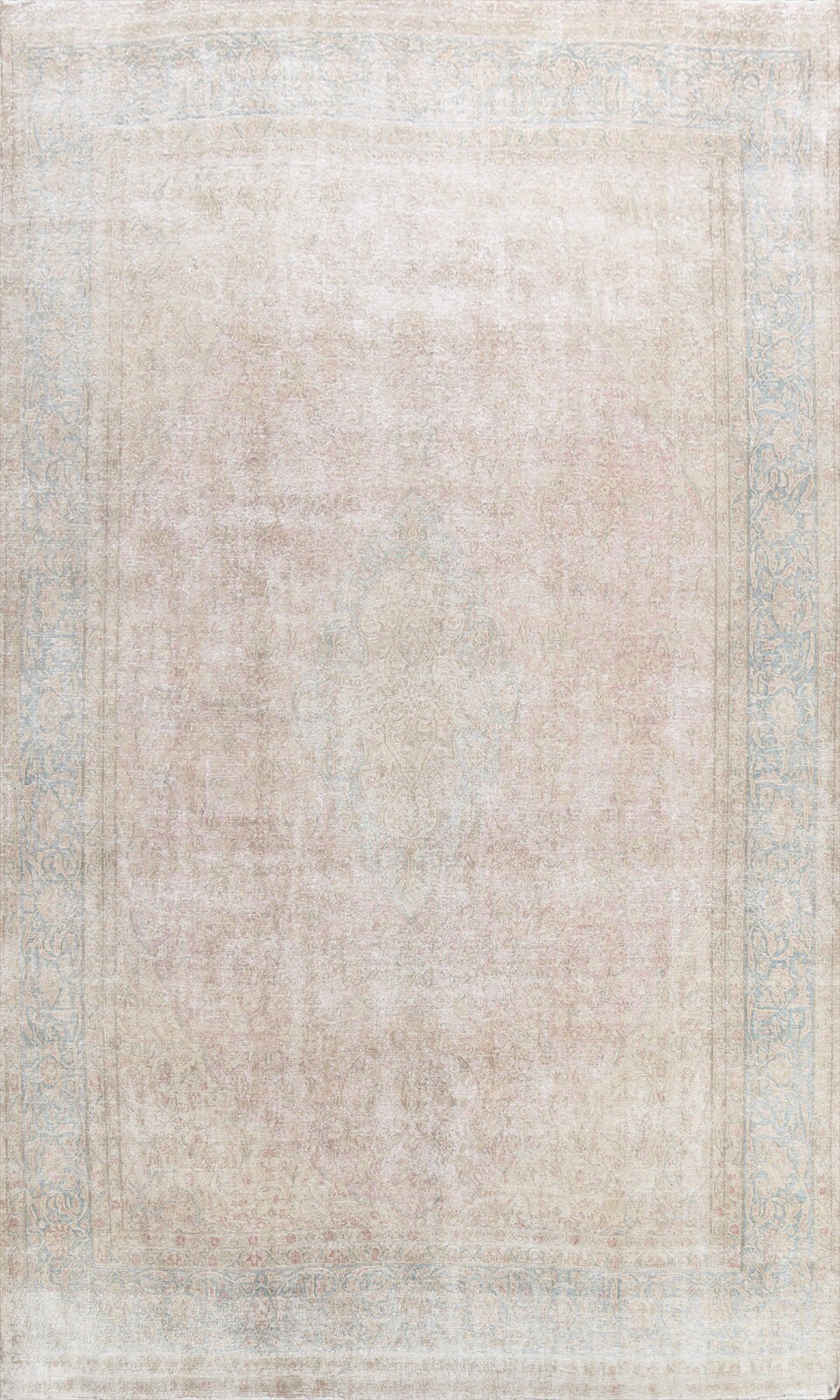 Muted Semi Antique Traditional Floral Area Rug Distressed Oriental Handmade 9x13 gallery