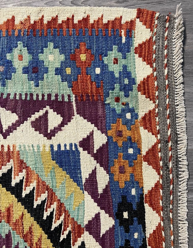 Vintage Kilim Traditional Hand Made Oriental Wool Kilim 5ftx3.2ft 162cmx104cm gallery