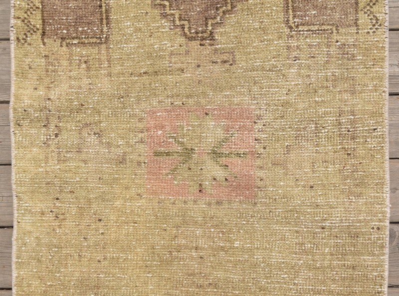 Vintage Rug 1x3 Small Doormat Hand Knotted Carpet Muted Color Wool 54x93cm gallery