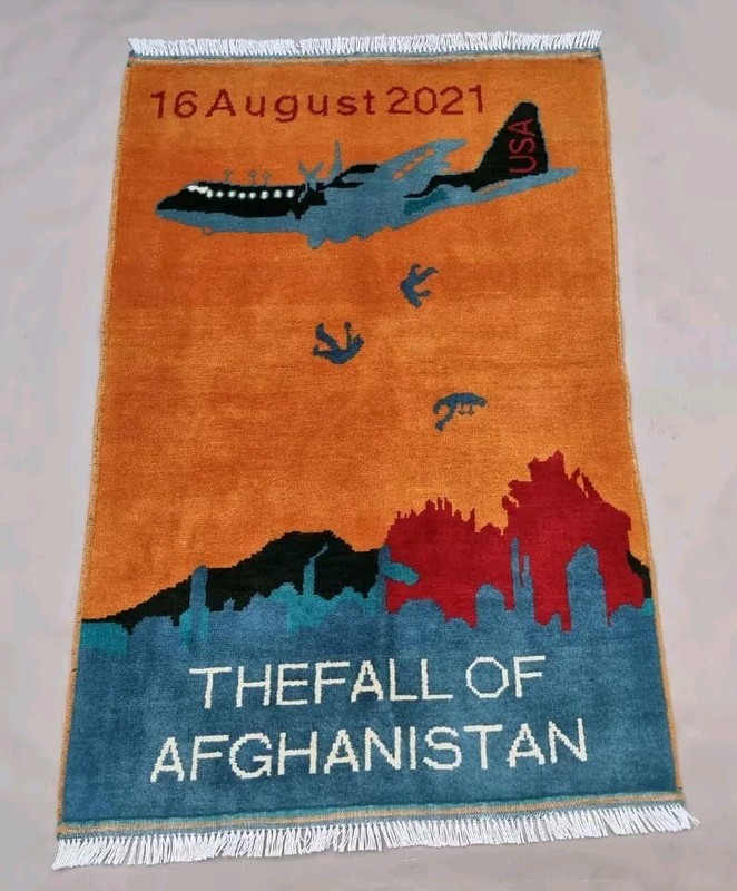 A Beautifully Handmade Afghan war Rug Rare Design Great Quality 123X 80 Cm gallery