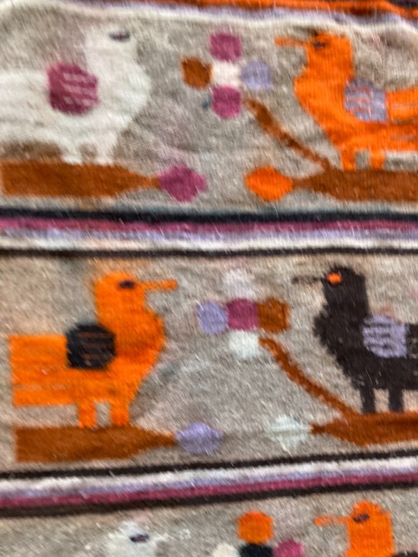 Vintage Handmade Mexican Multicolor Kilim Rug Carpet 149X66 cm gallery