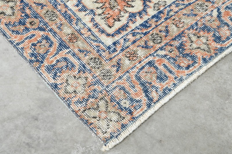Antique turkish rug, hand-knotted vintage carpet,oushak muted area rug 4x8 1318 gallery