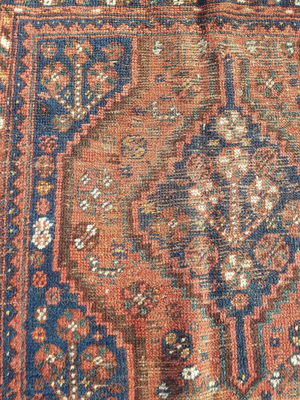 Vintage Hand Made Traditional Rug Oriental Wool Multicolor Carpet 100x92 cm gallery