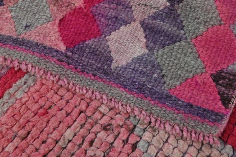 Vintage Turkish Runner Rug 2x10ft PINK Handmade Anatolian Oushak Hallway Wool gallery