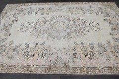Oushak Turkish Vintage Rug 6×9 Kilim Rug Anatolian Handmade Boho Decor BEIGE