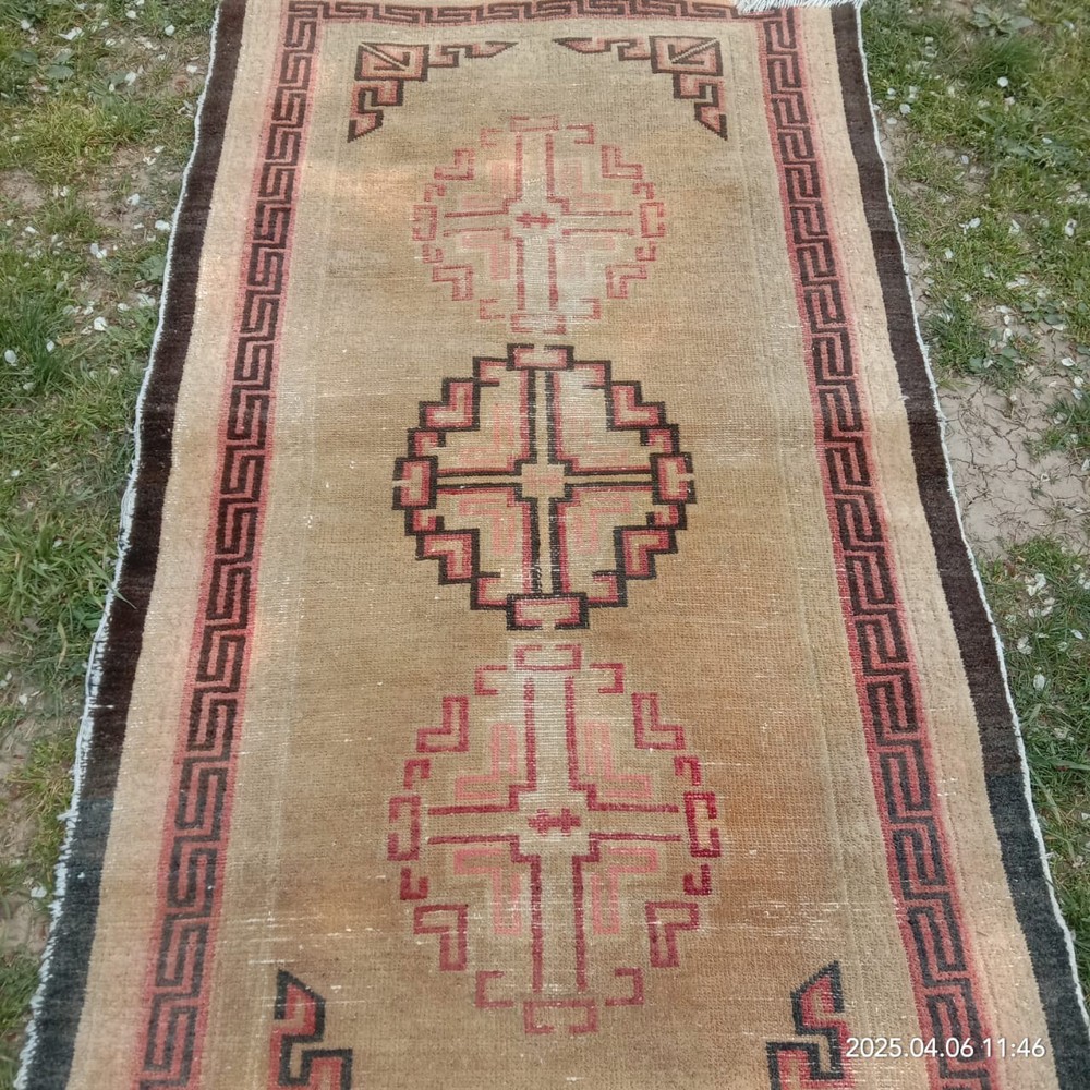 Tibetan TIBet nepal Camel Color woolen wool monks rug vintage 3x5 ft