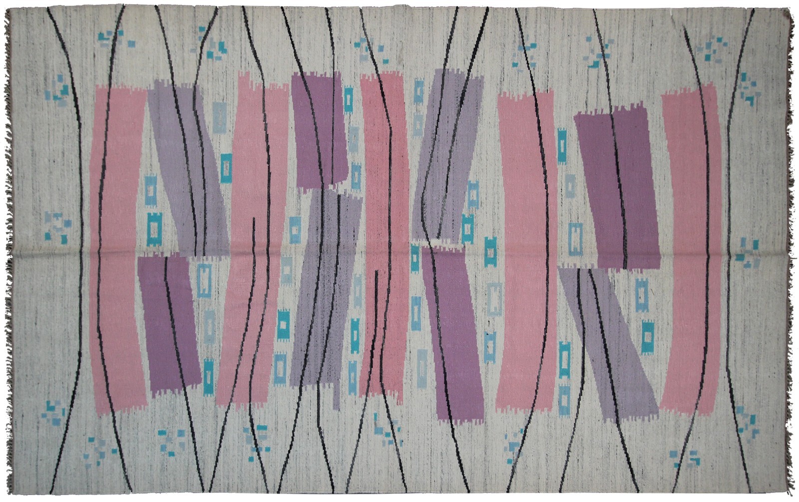 6x10 Vintage Scandinavian Tapestry Art Nouveau Rug Abstract 198cm x 320cm gallery