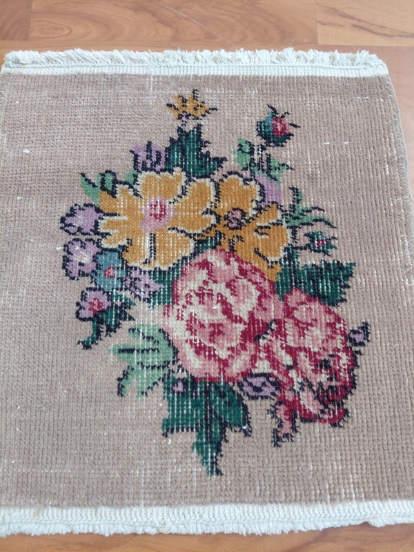 Vintage Floral Rug Handmade Decor Rug Organic Wool Rug Beige Rug Free Ship Rug gallery