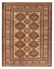 Vintage Traditional Hand-Knotted Area Rug 4’4″ x 5’7″ Oriental Wool Carpet