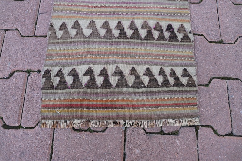 Traditional Handmade Small Kilim Rustic Foyer Carpet Cappadocia Wool Rug 2x3ft gallery
