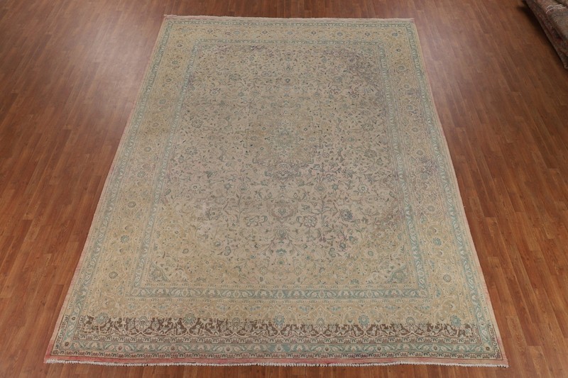 Muted Distressed Wool Area Rug 10x13 Traditional Living Room Hand-made Carpet gallery