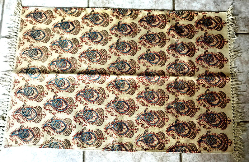 Vintage Unbranded Woven Cotton Rug Tan Floral Medium-Sized Turkish Style Rug gallery