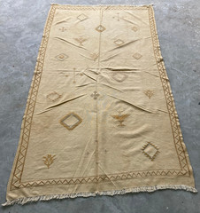 Vintage Traditional Moroccan Handcrafted Kilim Rug for Home Décor 228×130 cm