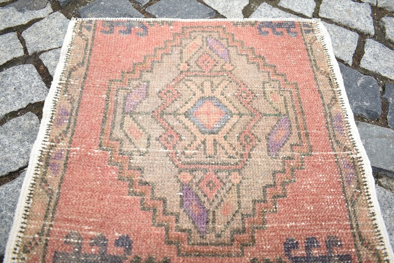 Turkish Rug 20'' x 26'' Vintage Kilim Small Anatolian Oushak Wool Low Pile Rug gallery
