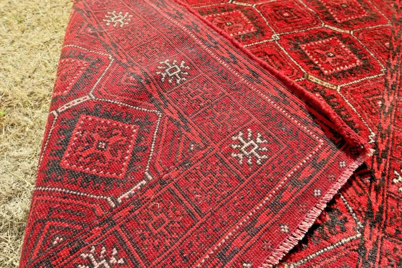 3.5 X 7 FT COLLECTRS ITEM Vintage Stunning Natural Vegetable Dye Afghan Turkoman gallery