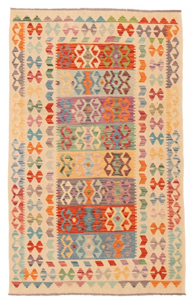 Vintage Hand Woven Area Rug 4'1" x 6'1" Traditional Wool Oriental Carpet