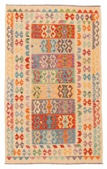 Vintage Hand Woven Area Rug 4’1″ x 6’1″ Traditional Wool Oriental Carpet
