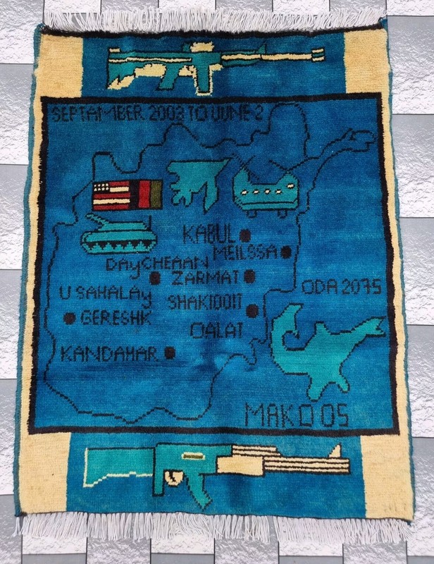 Handmade Afghan Vintage War Rug Historical War Rug Wool Area Rug Size 80x60 cm gallery