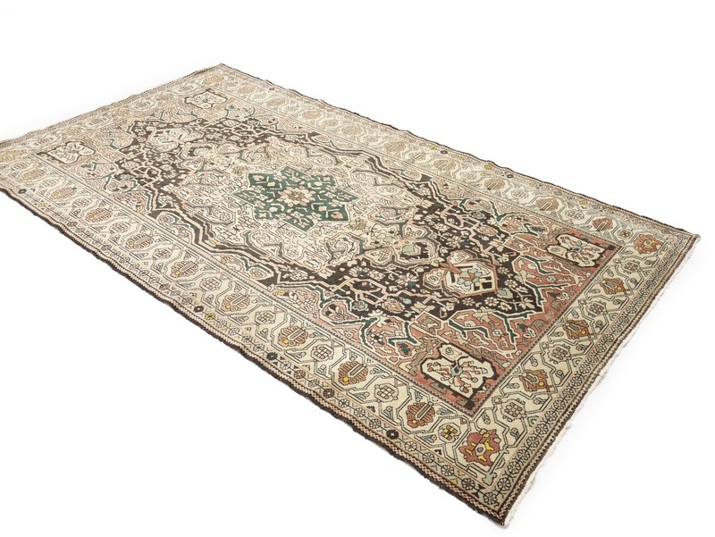 Handmade Semi-Antique Wool Rug Traditional Floral Style Decor Carpet 5'5X9'7 ft gallery