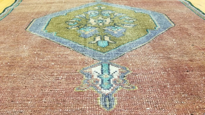 Exquisite Antique 1940-1950's Natural Colors Wool Pile Tribal Rug 2’10”x 6’8” gallery