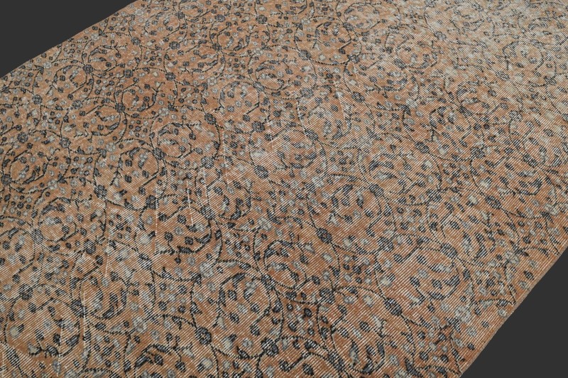 Vintage Turkish Oushak Rug, Orange 5x8 ft, Handmade Wool, Bohemian Anatolian gallery