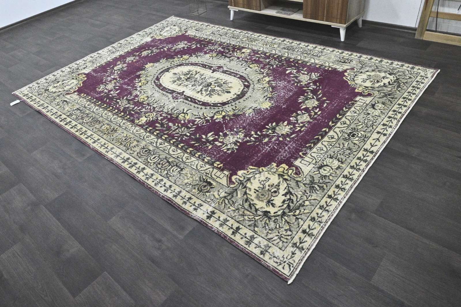Oushak 7x10,Turkish Rug,vintage,anatolian,PURPLE,kilim,Bohemian,handmade,wool gallery