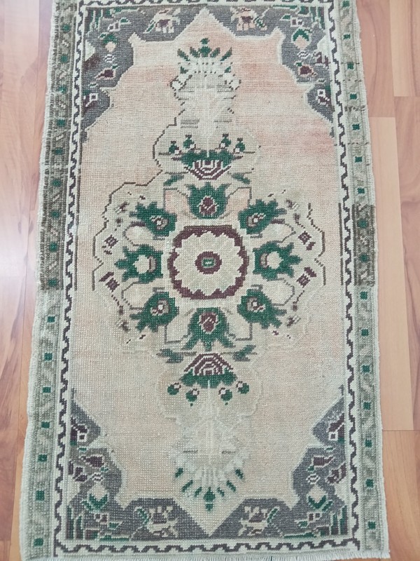 Rare Pattern Green Carpet, Handmade Beige Luxury Decor Rug Free Ship Rug gallery