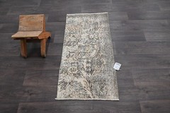 Oushak Turkish Doormat Rug 2×3 BROWN Anatolian Handmade Vintage Small Kilim Rug