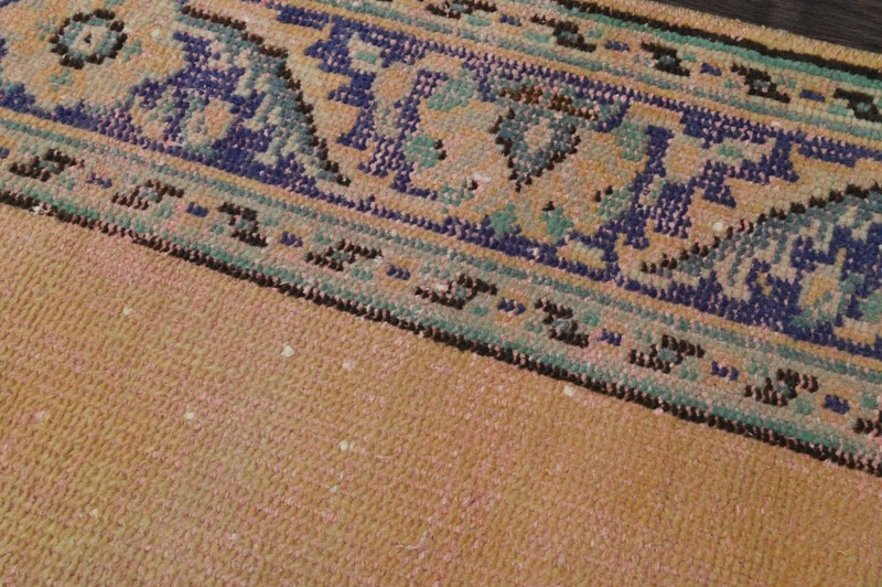 Vintage Turkish Runner Rug 2x7ft Wool Anatolian Handmade Hallway Oushak BEIGE gallery