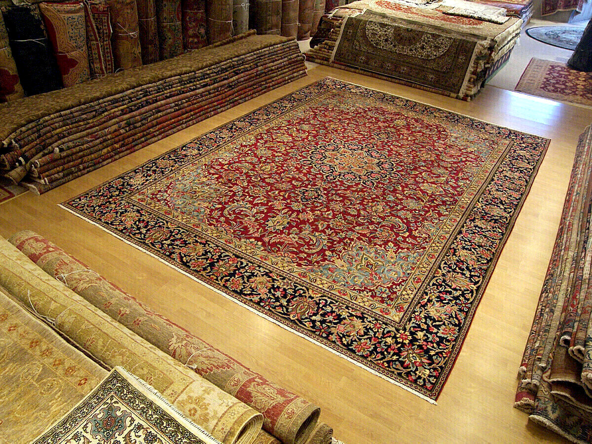 10 x 13 Vintage High Quality Handmade Antique 1930s Lavar Fine Wool Oriental Rug gallery